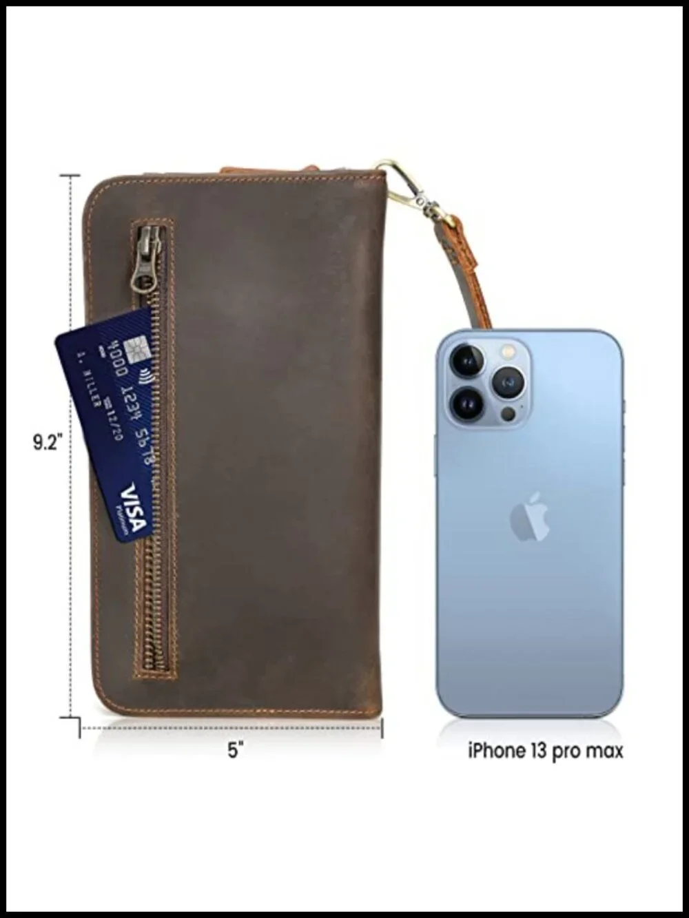 Full Grain Leather Family Travel Passport Wallet RFID Blocking Organizer for 6